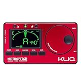 KLIQ MetroPitch - Metronome Tuner for All Instruments - with Guitar, Bass, Violin, Ukulele, and Chromatic Tuning Modes - Tone Generator - Carrying Pouch Included, Red