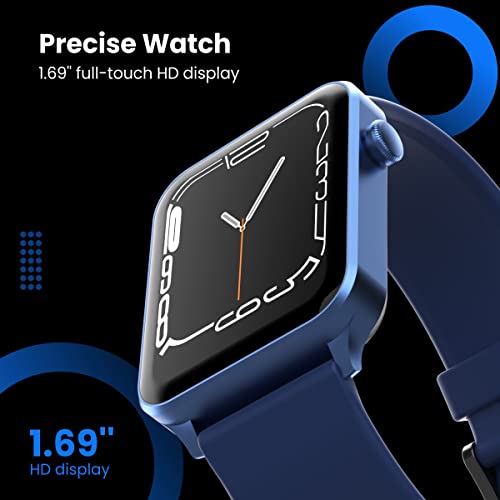 Image of Portronics Kronos Gamma Bluetooth Calling Smart Watch, 1.69inch HD Display, Dial Pad, SpO2, BP & HR Monitoring, Multiple Sports Mode, IP68 Water Resistant, Android /iOS Compatibility(Blue)