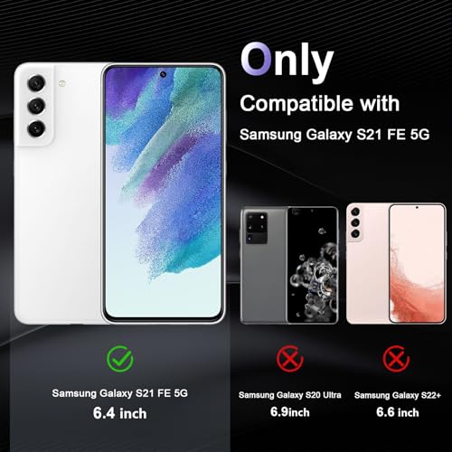 Image of Case for Samsung Galaxy S21 FE, Military Grade Drop Protection Phone Case, Yellowing Resistant, Anti-Scratch Hard PC Back, Shockproof Hard Ultra-Thin Protective Cover, Clear