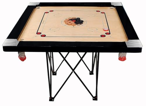 Image of Superior Matte Finish Practice Carrom Board for Serious Professional Practice with Coins Striker and Powder Black New (35 Inches Gold 2026 K2)