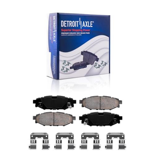 Image of Detroit Axle - Brake Kit for Subaru Forester Impreza Legacy Outback BRZ WRX Drilled and Slotted Brake Rotors Ceramic Brakes Pads Front and Rear Replacement : 11.54 inch inch Front and 11.26 inch inch Rear