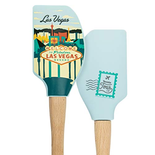 Preisvergleich Produktbild Tovolo Tour Spatula-Las Vegas Heat Resistant Silicone & Wood Cooking Kitchen Utensils Non-Stick for Baking, Spreading and Mixing Ergonomic, Dishwasher Safe Bakeware BPA Free, 1, Multi