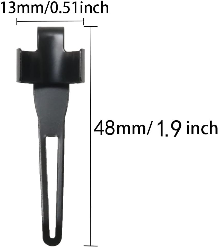 Flashlight Pocket Clip 25PCS Flashlight Pocket Black Stainless Steel Pocket Clips Without Hole Penlight Replacement Parts for Flashlights Keychain Lights