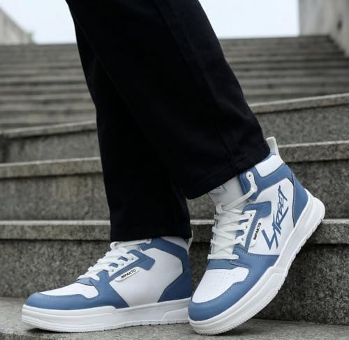 Image of Impakto Alpha Street Sneaker for Men | Lightweight & Soft Cushioned Insole | Padded Collar | High Top Streetwear Causal Shoes | Anti-Skid Sole | Lace-Up Shoes for Casual Outings,Walking & Gym