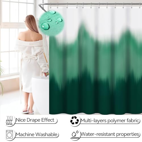 iMucci Bathroom Accessories Dark Green Bathroom Sets with Shower Curtain and Rug,Shower Curtain Set,Bath Rugs Home Decor
