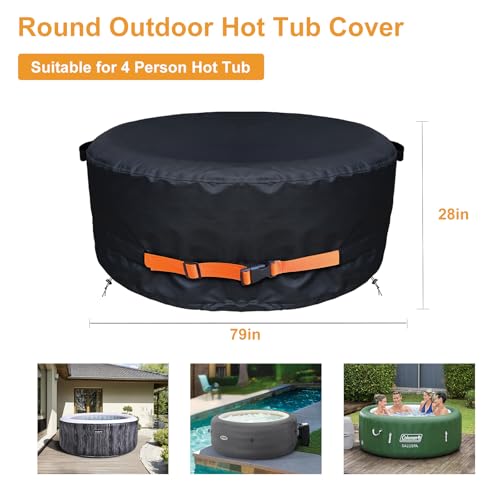 Cobertor redondo inflable para jacuzzi, impermeable 79x28 miniatura 2