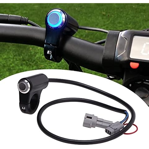 JESTOP Handlebar Switch for Sur Ron Segway X260 X160, 22mm Plug & Play Headlight Kill Switch, Waterproof Handlebar Mount Start Kill Switch Push Button Headlight Brake Fog Lights ON/OFF Switch (Black) Cover