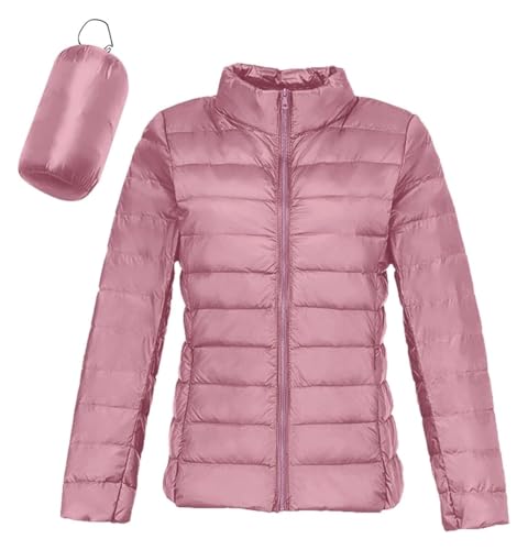 SIYAN Chaqueta De Invierno, Chaqueta De Entretiempo For Mujer, Chaqueta Acolchada Ligera, Chaqueta Cálida De Invierno, Cremallera De Otoño, Chaqueta Acolchada, Abrigo Acolchado(Pink,M)