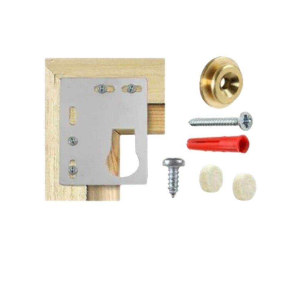 Sisi Uk Silver Keyhole Picture Frame Corner Hangers Kit Hanging Brackets Plates With Fixings For Picture Photo Frame Hanging Chrome Flat