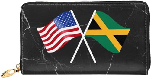 American And Jamaica Flag Wallet Card Bag