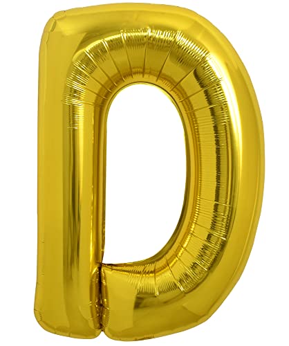 Image of TONIFUL 40 Inch Large Gold Letter D Balloons, Foil Mylar Big Balloons for 2026 New Year Eve Graduation Wedding Baby Shower Birthday Party Anniversary Decorations