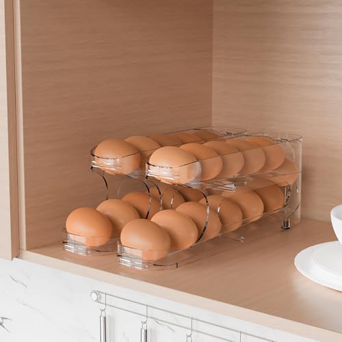 Sotfamily Egg Holder for Fridge, 2 Pack, FIFO Egg Roller for Eggs 24 Count by Sotfamily - Image 6