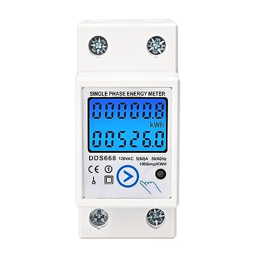 Vatímetro De Consumo De Carril Din Monitores Medidor De Electricidad Vatios KWh Amplificador De Potencia Multímetro Medidor De Carril De Voltaje
