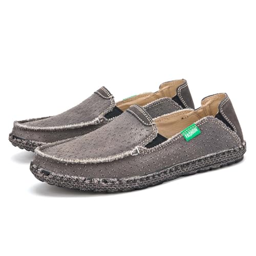 Men's Slip on Deck Shoes Cloth Canvas Casual Loafer Shoes3