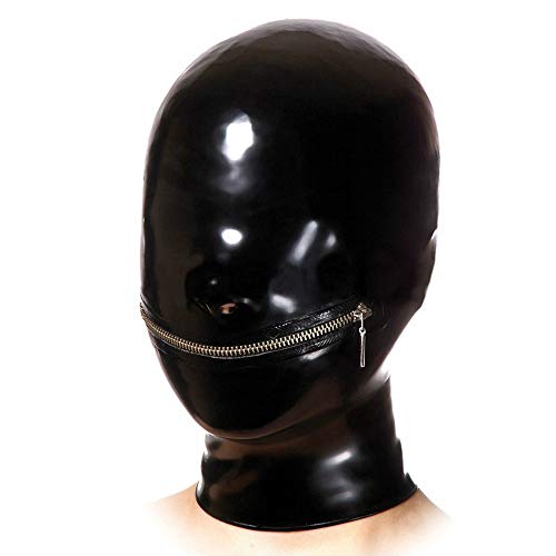 Cagoule latex noir BC00 en caoutchouc souple taille S pour cagoule fétiche