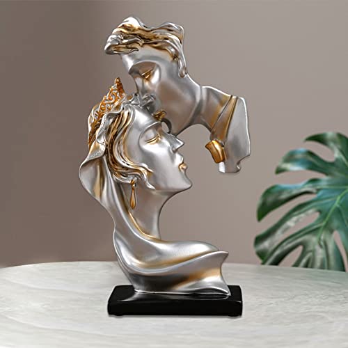 JXCBXJ Couples Kiss Sculpture,Abstract Art Couple Sculpture Home Furnishing Resin Statue Decoration Romantic Statue Used for Home Decoration Wedding - Image 3