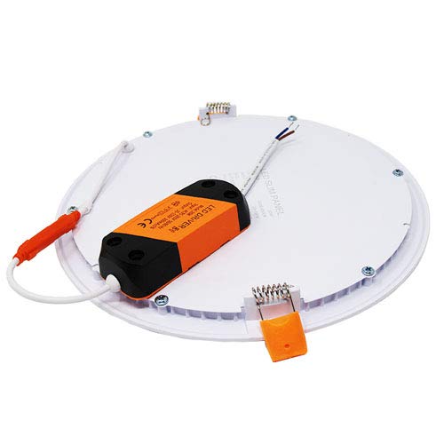 FactorLED Downlight LED 30 W Slim, 295 x 25 mm, piastra circolare da incasso, NO FLICK, pannello rotondo extra piatto 3300 lumen, taglio soffitto 280 mm (luce calda 3000 K