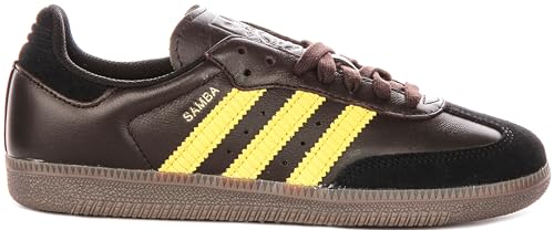 Image of adidas Samba Og Men's 3-Stripes Retro Contrast 70S Trainers (Dark Brown, US 8)