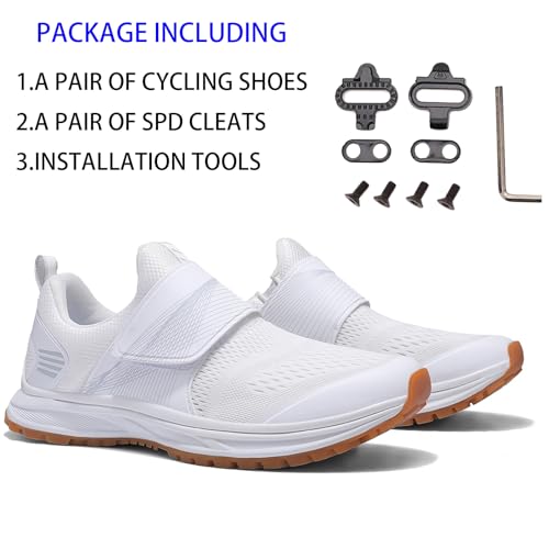 Women's Cycling Shoes for Indoor Cycling, Breathable Mesh Upper Indoor Bike Shoes with SPD Cleats - Lightweight Secure Fit for Spin Classes4