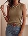 PRETTYGARDEN Sleeveless Sweater Tops for Women 2026 Summer Dressy Ribbed Tank Tops Spring Business Casual Work Shirts Blouses(Khaki,Small)
