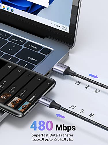UGREEN Type C Cable 0.5M,Braided 18W USB A to USB C Fast Charging Cable