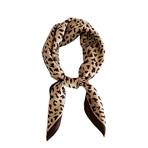 FONYVE Foulard carré en satin de soie pour femme 60 x 69,8 cm - - Medium