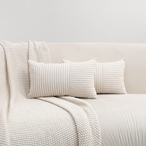 Hckot HKPW26 KHAKI12 Outdoor Pillow Covers 12X20, Lumbar Throw Pillow Covers Set Of 2 cover