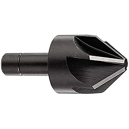 KEO 55011 High-Speed Steel Single-End Countersink, Uncoated (Bright) Finish, 6 Flutes, 60 Degree Point Angle, Round Shank, 1/2
