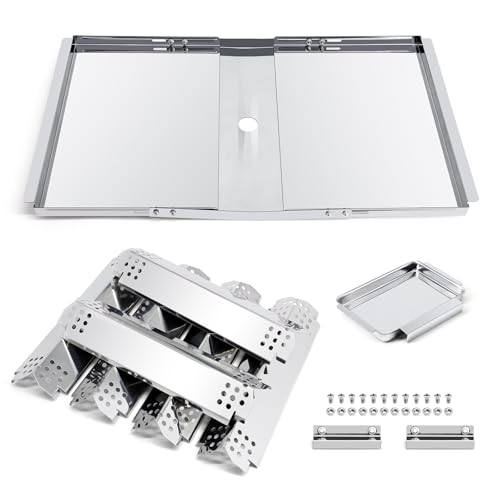 Criditpid Grill Replacement Parts for Nexgrill 720-0898, 730-0898, 720-0898A, Drip Pan Grease Tray & Grill Heat Plates Kit for Nexgrill 720-0896CA 720-0896CG Deluxe 6 Burner Gas Grill