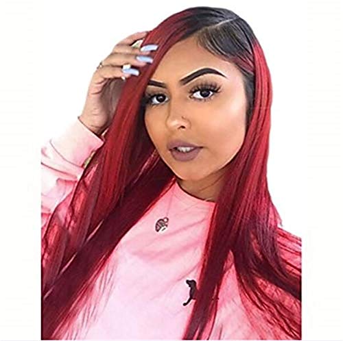 Perruque synthétique droite résistante à la chaleur avec lace front douce