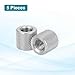 MECCANIXITY 5 Pcs M10 Flat Knurled Thumb Nuts, 304 Stainless Steel Flat Head Diamond Knurled Through Hole Lock Adjusting Nuts Fasteners for Electronic, Machine, D16 x H15mm
