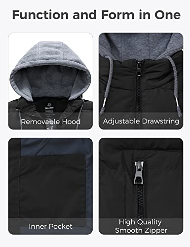Wantdo WDNV2353 Men'S Warm Puffer Vest Hoodie Winter Coat Insluated Puffy Jacket Black Xl thumb #5