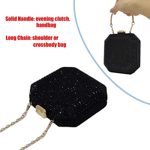 Cute Crystal Box Clutch Mini Rhinestone Handbags For Women Party Wedding Evening Bag - Image 8