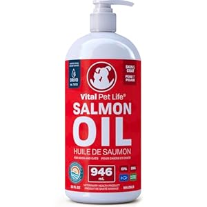 Salmon Oil for Dogs & Cats – Healthy Skin & Coat, Fish Oil, Omega 3 EPA DHA, Liquid Food Supplement for Pets, All Natural, Supports Joint & Bone Health, Natural Allergy & Inflammation Defense, 946 mL