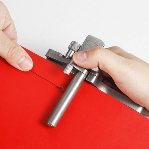 SiiRo Leather Strap Cutter, Stainless Steel Leather Strip Cutting Machine, Adjustable Manual Leather Belt Cutter Tool for DIY Leathercraft