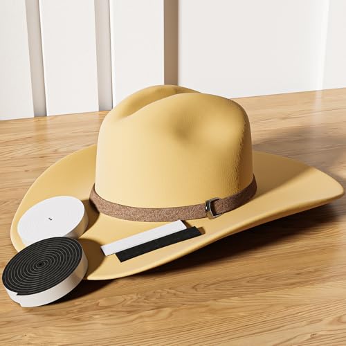 Image of 2 Pack Hat Size Reducer Tape Roll 80 inch, Hat Inserts to Make Fit Comfort, Fitted Hat Sizer Reducer Insert for Loose Baseball, Fedora, Cowboy, Western, Panama & Straw Hats, Self Adhesive Foam Tape