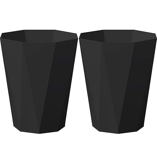 WEECRON Papelera de basura de plástico con forma de diamante de 26 galones 26 galones negro