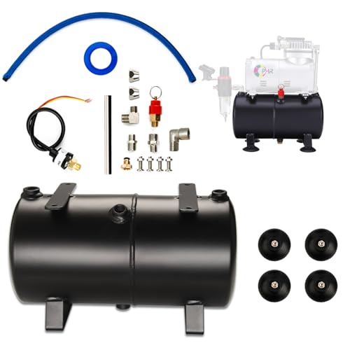 OPHIR 3L Air Tank Kit with Adapters Tube for DIY Airbrush Compressor, Black Air Tank Conversion Kit for Hobby Model Air Compressor Storage Tank