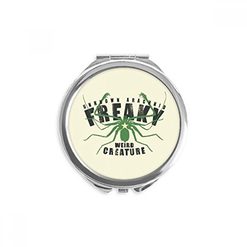 Miroir de maquillage de poche rond fait main araignée verte étoiles accessoire portable