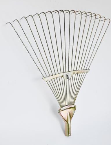 GenkoGroup - Rastrello per foglie, scopa a ventaglio, rastrello da giardino, rastrello per foglie, rastrello regolabile, rastrello in metallo, ideale per la cura del giardino e la rimozione delle