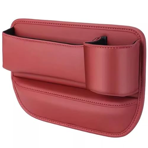 カーシートギャップ収納バッグ レザーカーストレージボックス 装飾シートギャップストレージボックス ストレージボックス オプションのカーロゴ 飲み物、水筒、携帯電話、鍵、財布などを車内に保管します 隙間収納袋