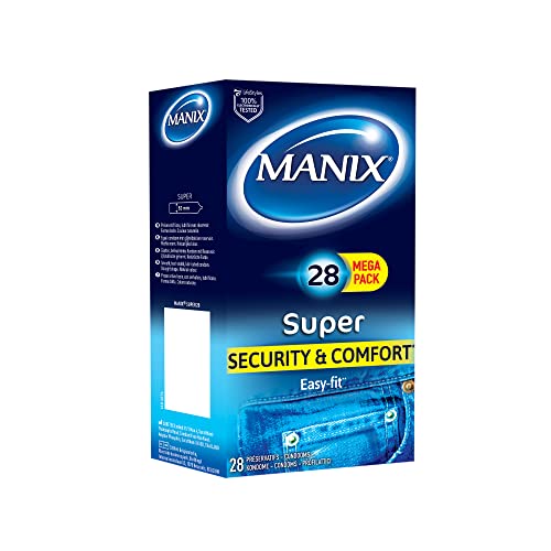 Manix Préservatifs SUPER - MEGA PACK de 28 préservatifs masculins pour un maximum de confort et toute sécurité