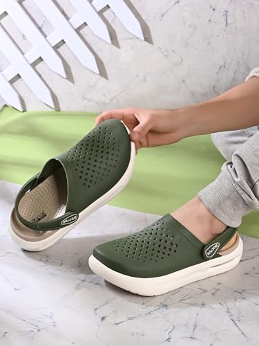 Image of Men Platform Clogs with Adjustable Back Strap | Lightweight EVA Cushioned Sole | Breathable Anti-Slip Everyday Wear Footwear for Indoor & Outdoor Use