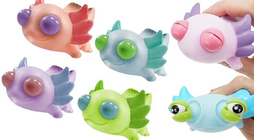 JA-RU Squeezy Pop-Eyes Axolotl Toy (4 Unit Assorted) Ugly Cute 4747-4s