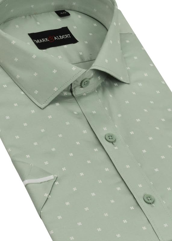 Image of MARK & ALBERT Mens Half Sleeves Printed Shirt