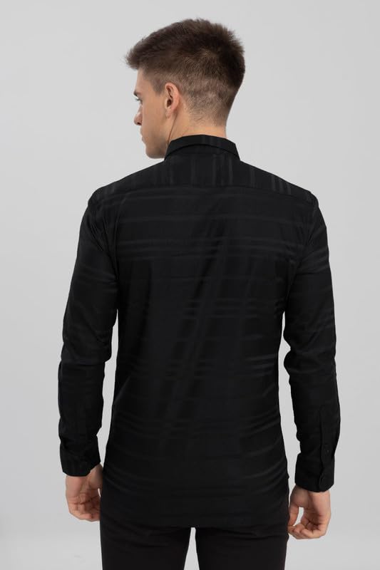 Image of SNITCH Trio Self Stripe Shirt for Men