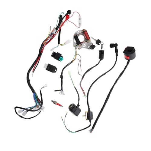 TOGEVAL Atv Harness Coil Wiring Harness Kit 50-125cc for Atv and Quad Bike Powersports Accessories