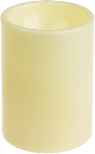 GiveU Vela LED de plástico sin llama con temporizador vela parpadeante de pilar funciona con pilas para decoración de interiores y exteriores 3 x 4