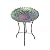 Teamson Home Handpainted Mosaic Flower Fusion Glass Pedestal Bird Bath for Outdoor Patio Garden Backyard Decking Décor, 21 inch Height, Blue and Purple