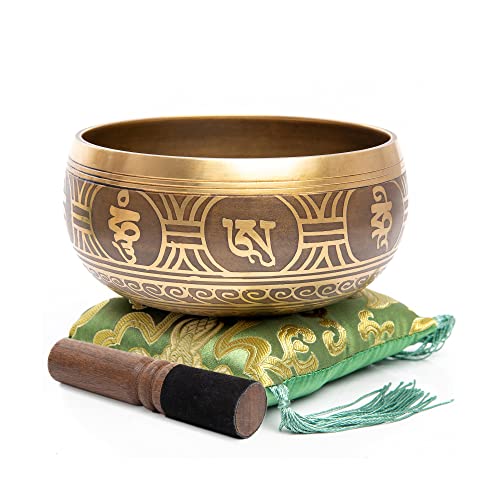 Image of Tibetan Singing Bowl Set - Easy To Play Authentic Handcrafted For Meditation Sound Chakra Yoga Healing By Himalayan Bazaar